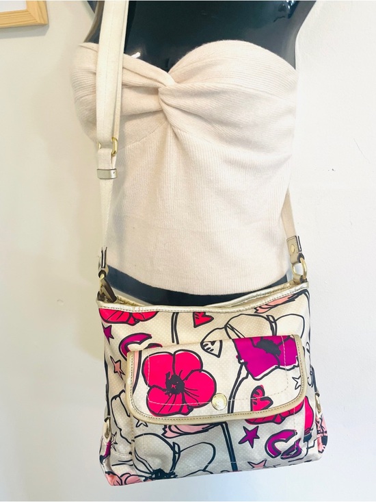 Coach Handbags - Vintage Coach Poppy Kyra Floral Graffiti Cream Sateen Crossbody Bag Y2K